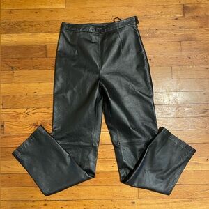 Clio 100% Genuine Leather Straight Leg Pant
